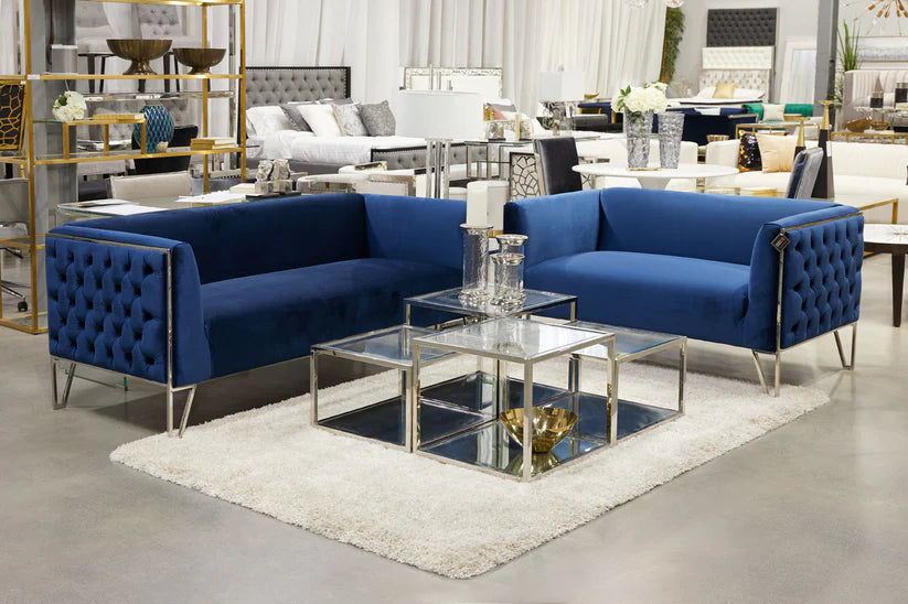 blue sofa set
