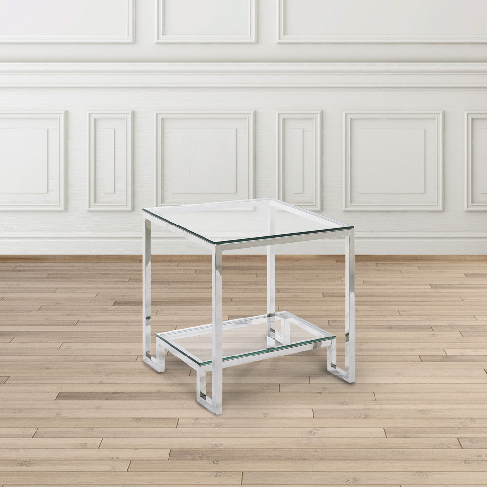 silver side table