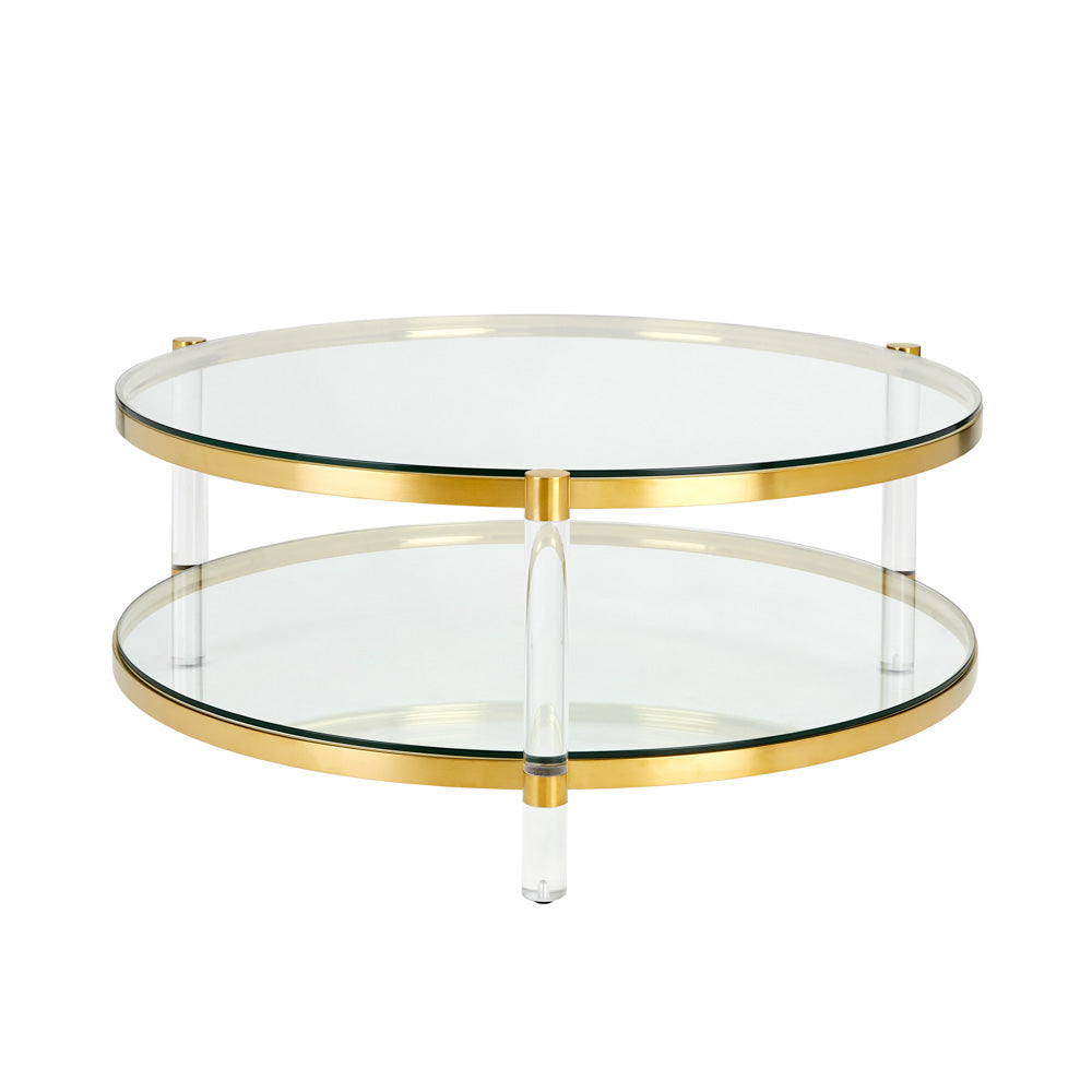 gold glass coffee table