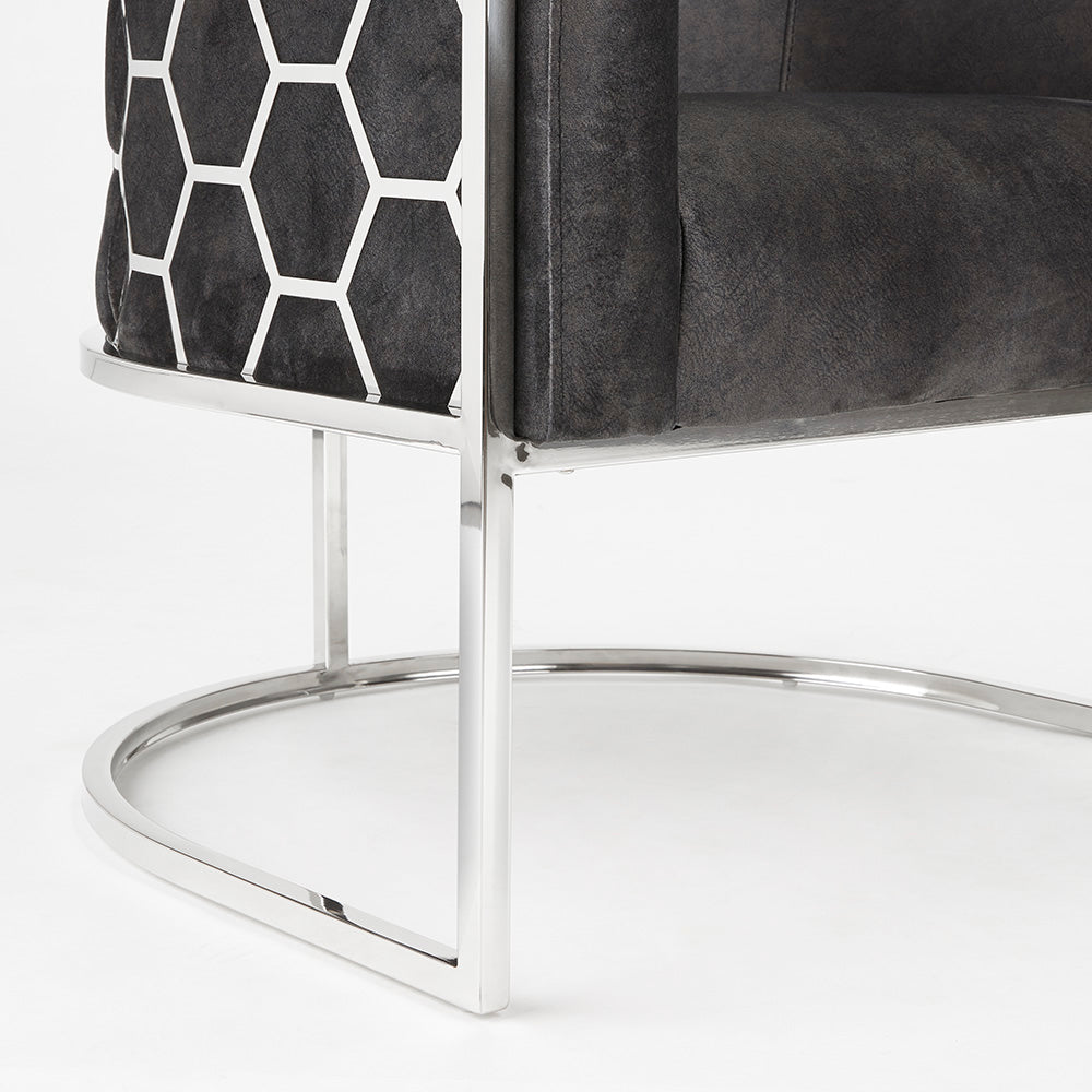 silver legs accent chair