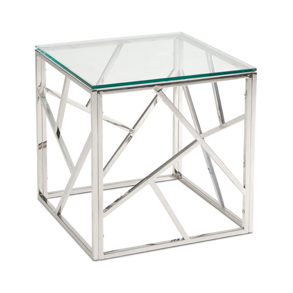 glass end table