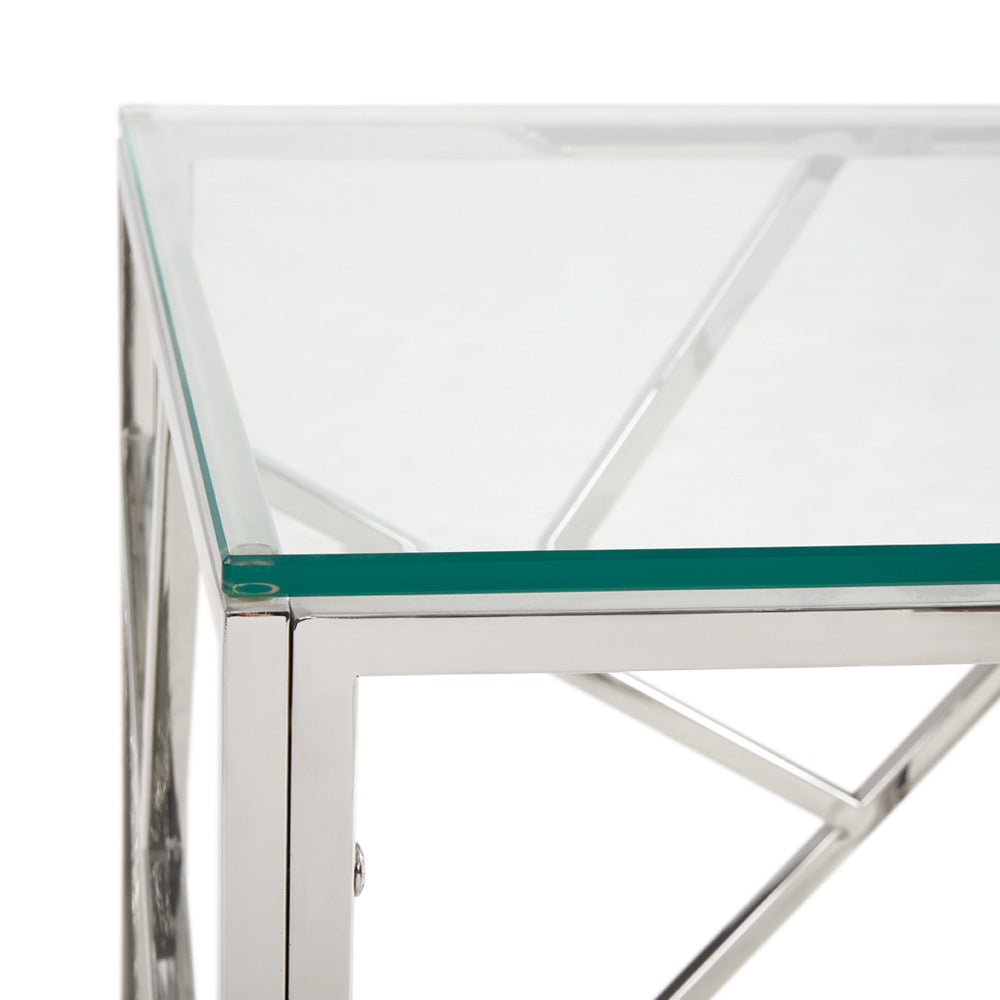 silver side table
