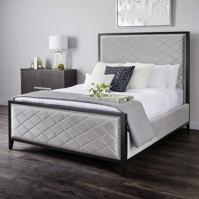 grey single bed