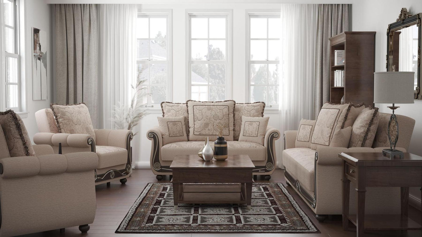 beige fabric sofa set
