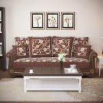 brown fabric sofa