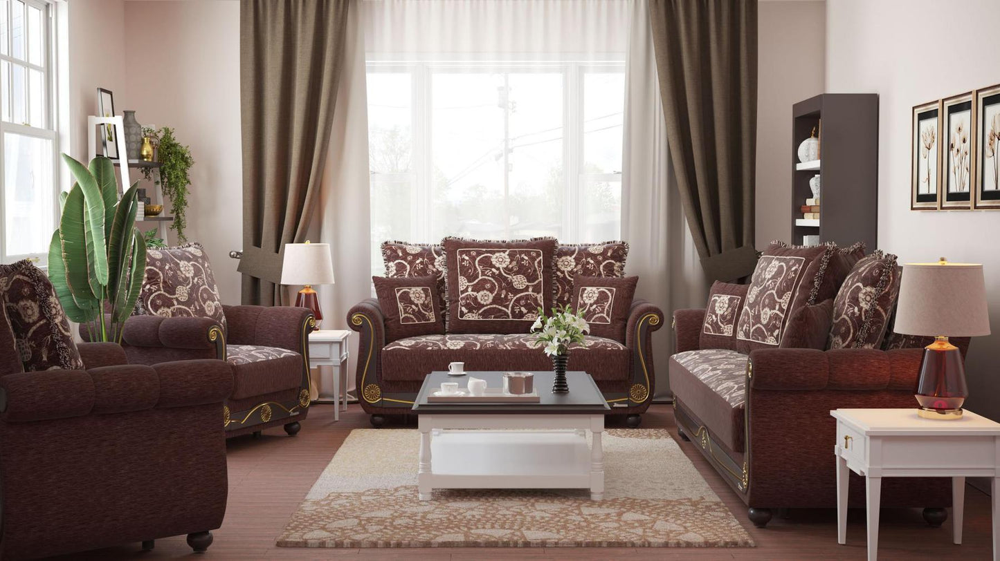 brown fabric sofa set
