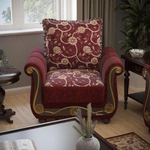 burgundy fabric chair