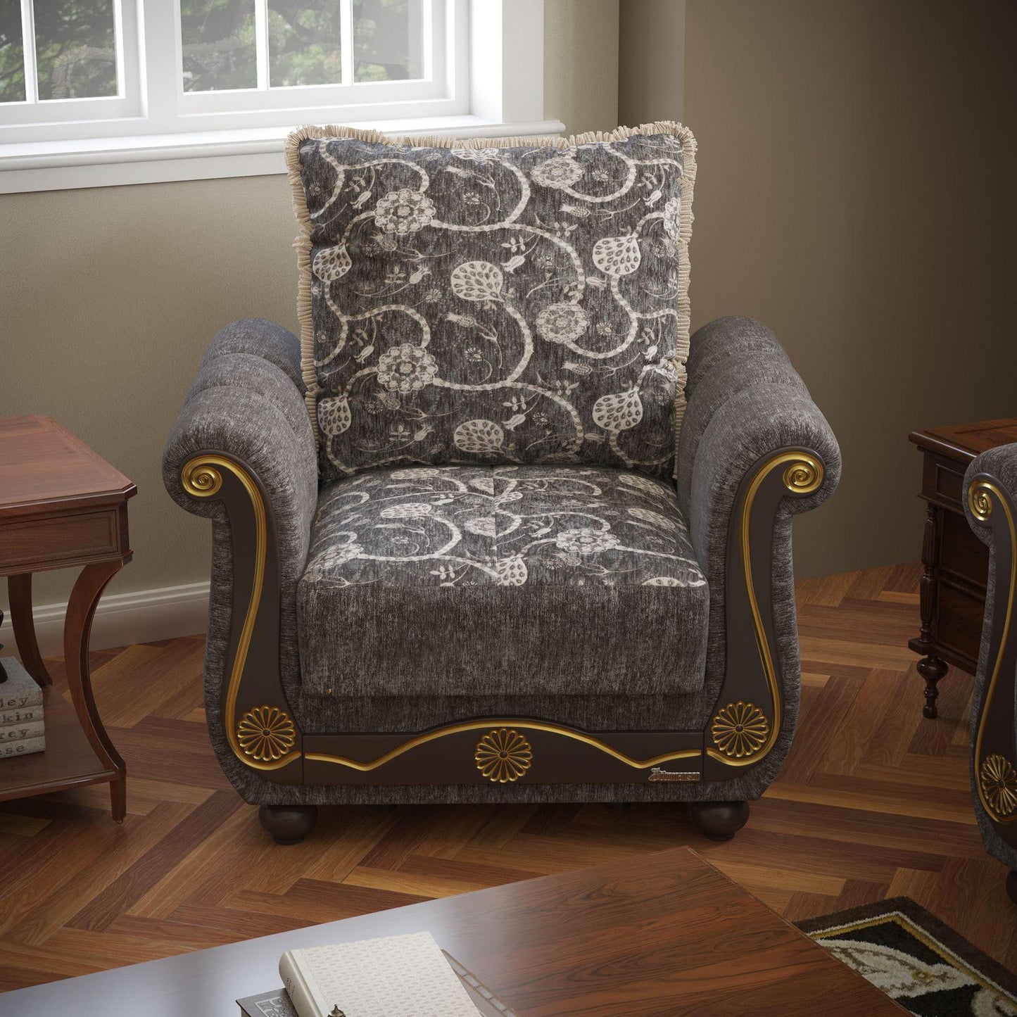 grey fabric chair