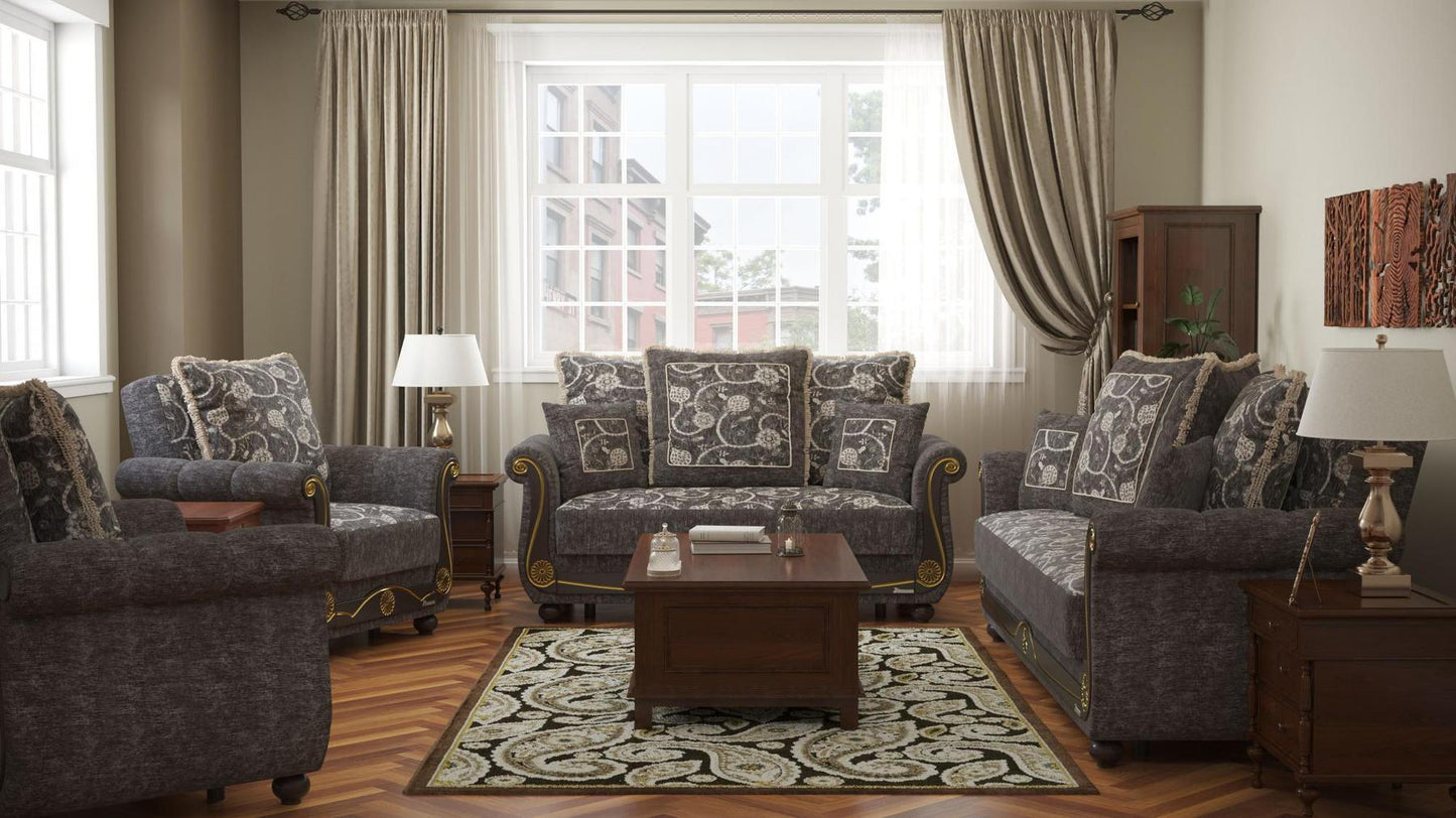 grey fabric sofa set