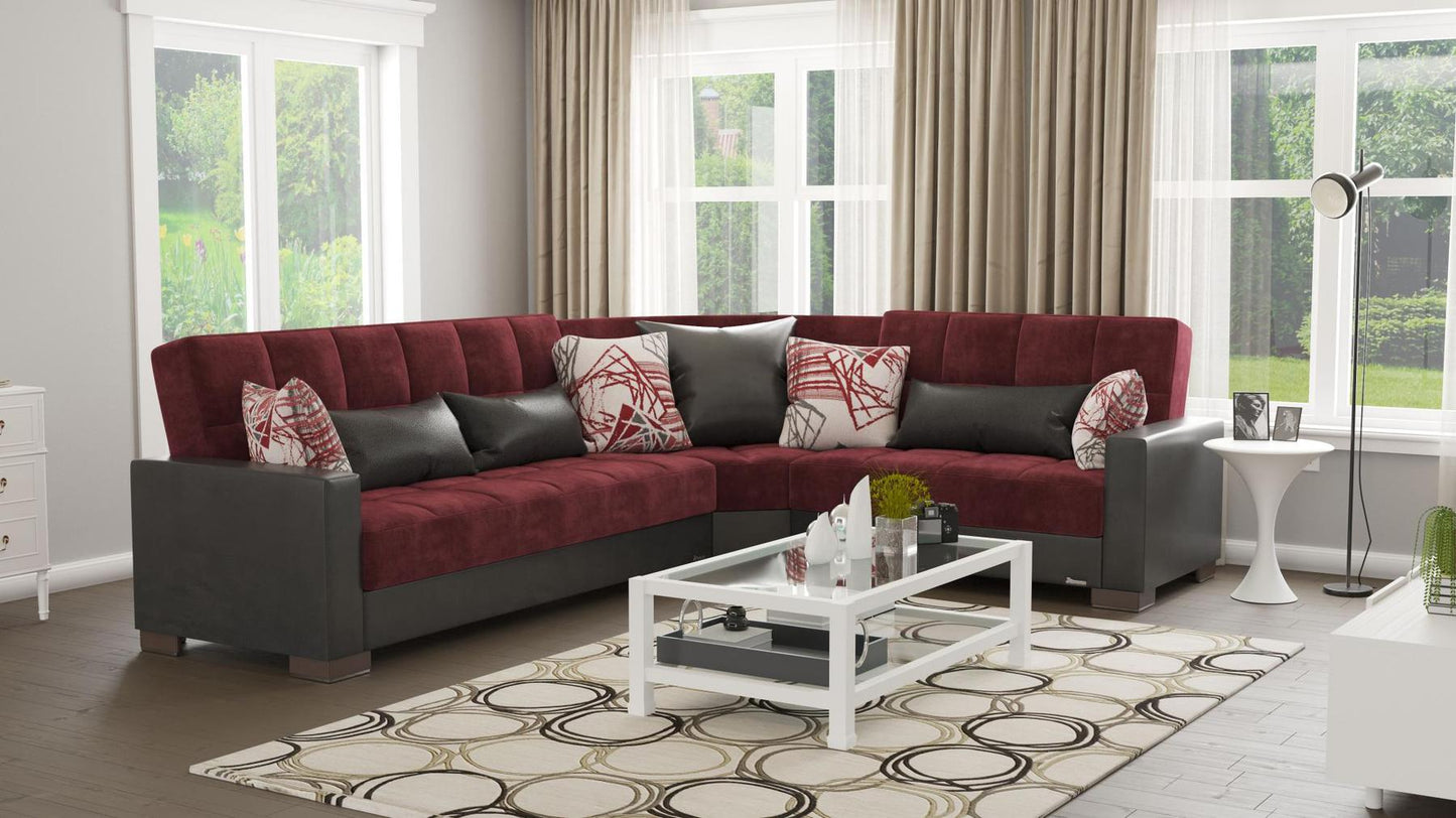 burgundy fabric sofa sectional