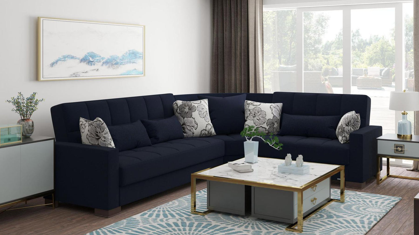 blue fabric sofa sectional