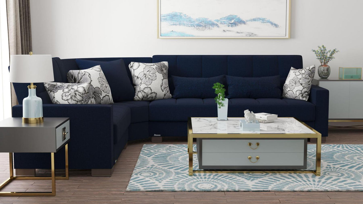 blue sofa sectional
