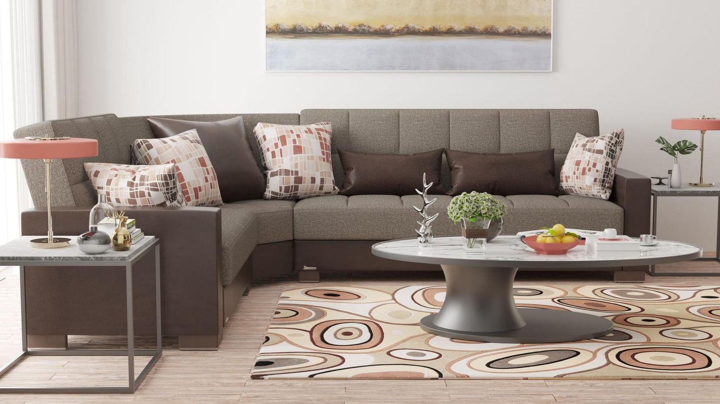 brown fabric sofa sectional