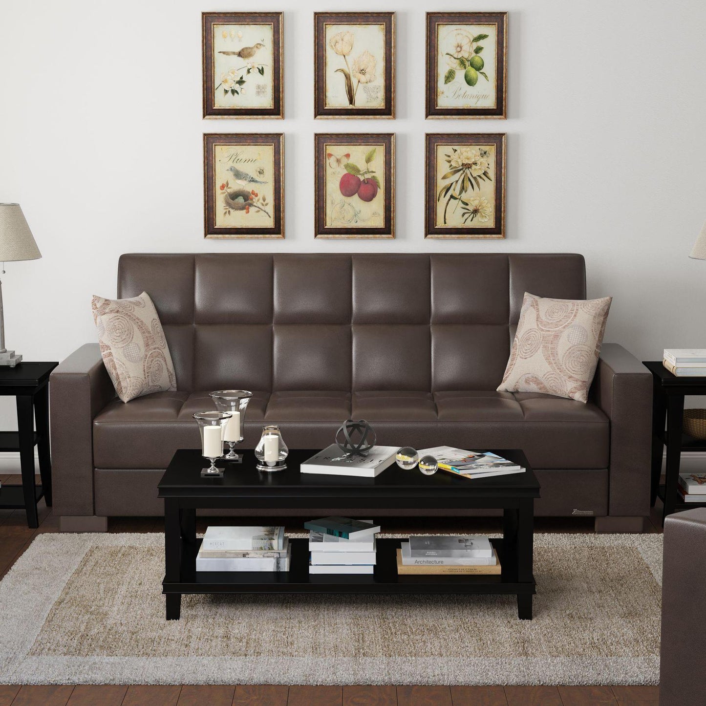 brown leather sofa