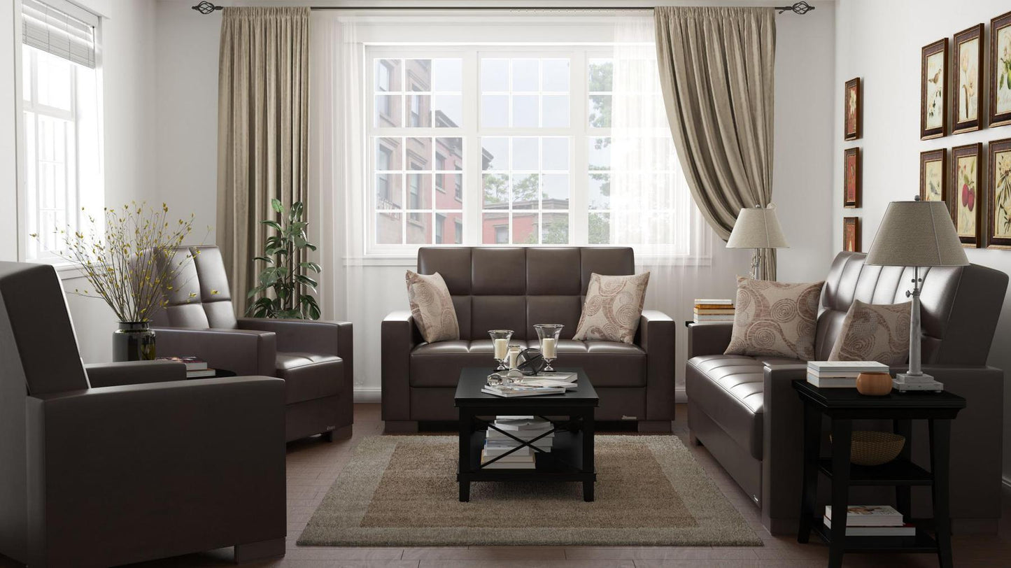 brown leather sofa set
