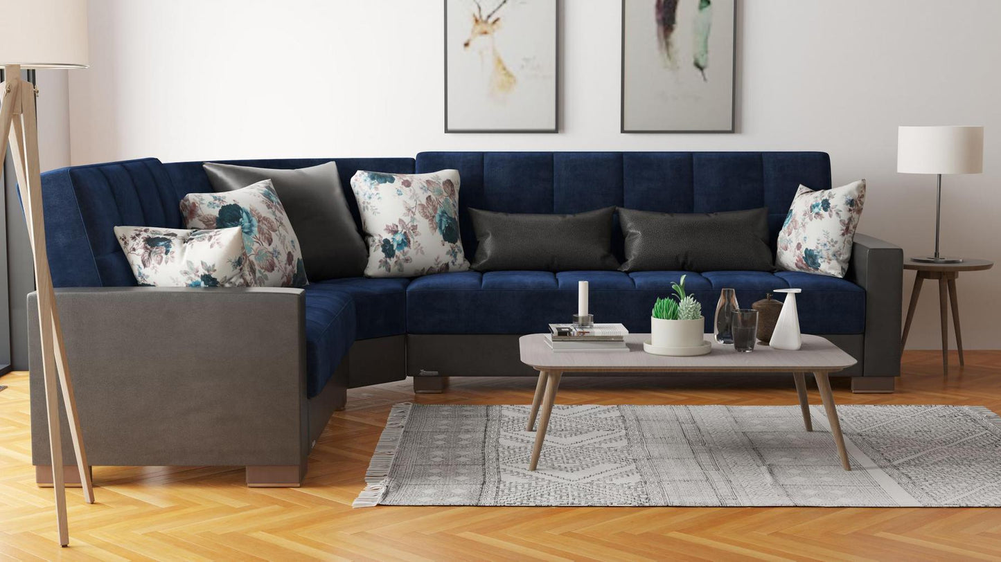 blue sofa sectional