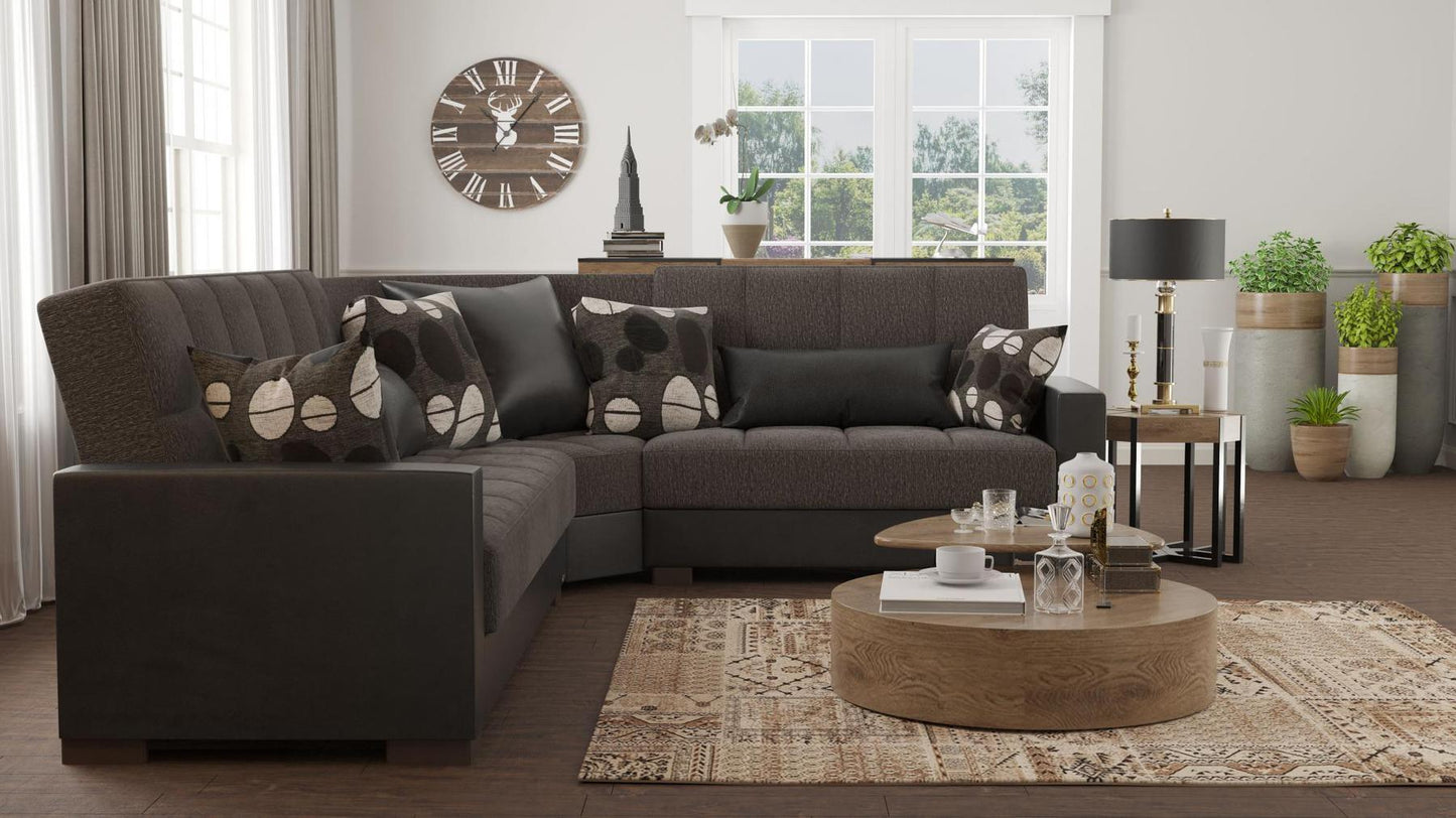 dark grey fabric sofa sectional