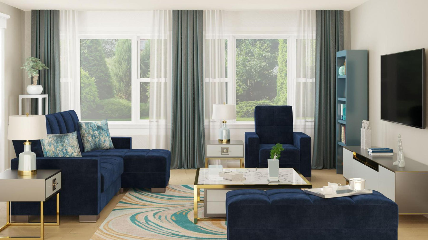 blue sofa sectional