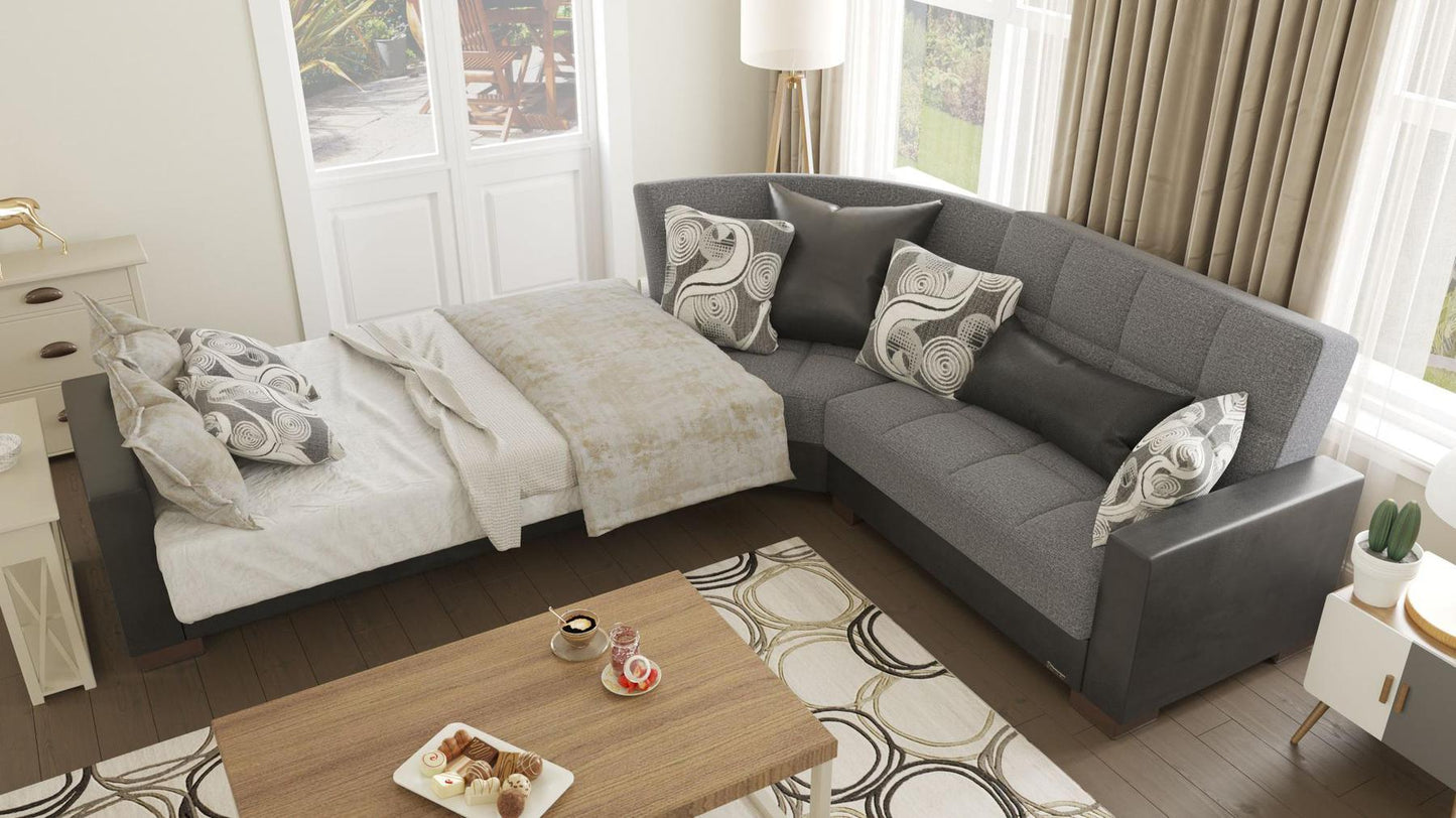 grey sectional bed