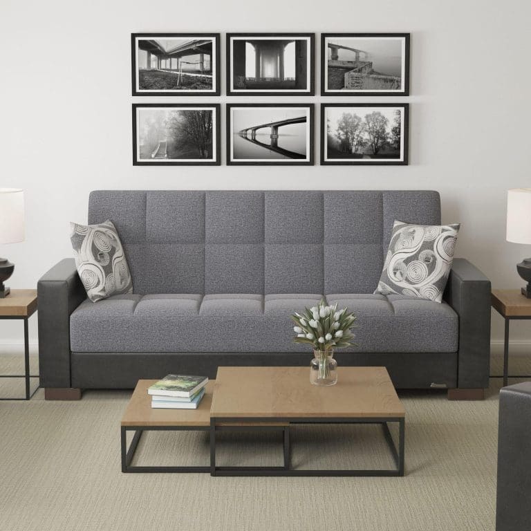 grey fabric sofa