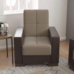 taupe fabric chair