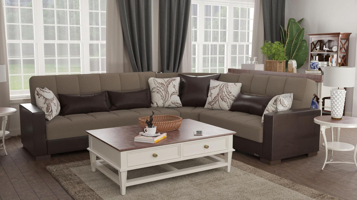 taupe fabric sofa sectional