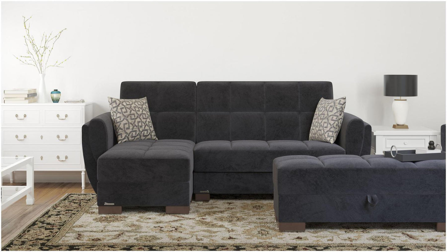 blue fabric sofa sectional