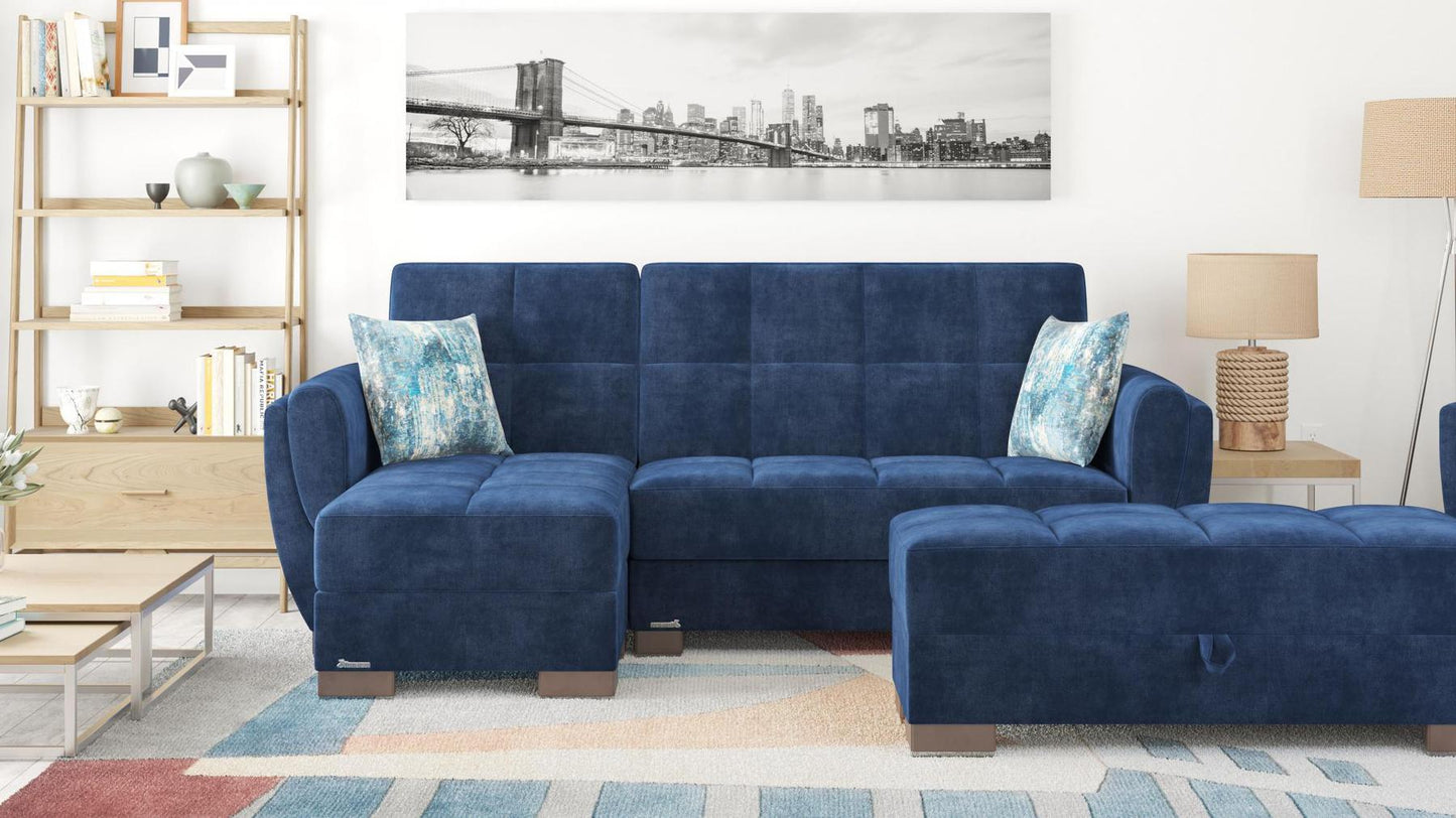 blue fabric sofa sectional