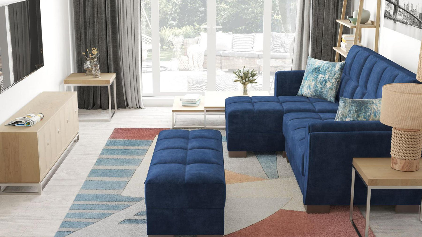 blue ottoman