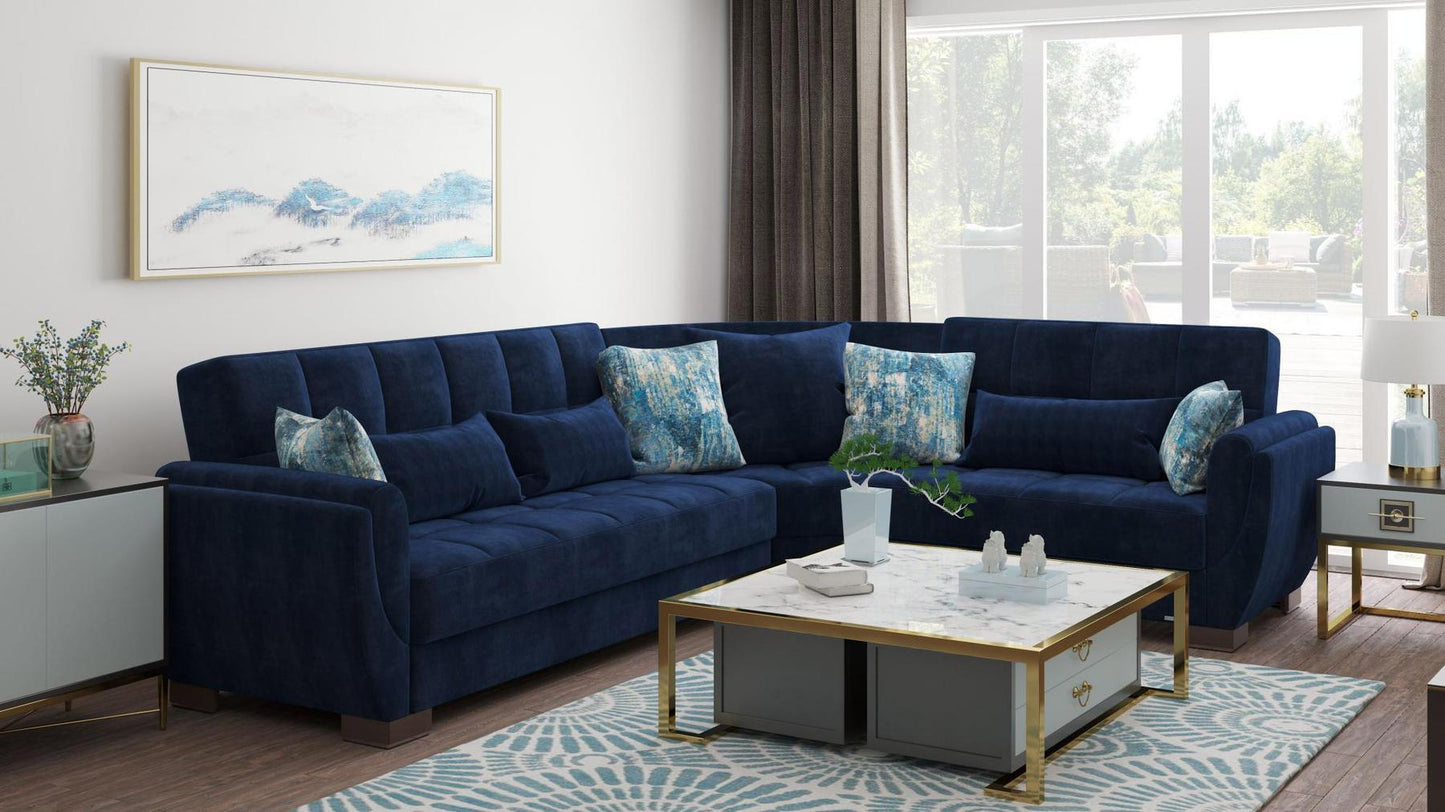 blue sofa sectional