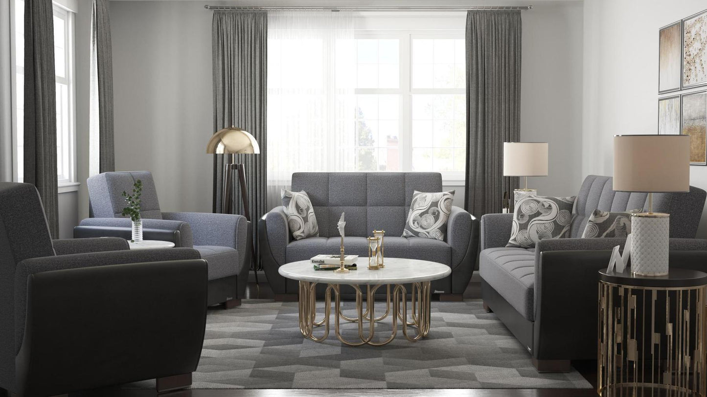 grey fabric sofa set