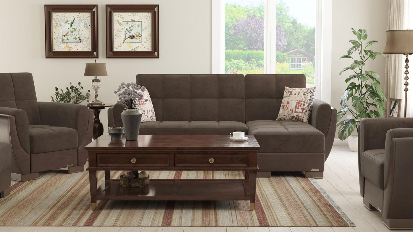brown fabric sofa sectional