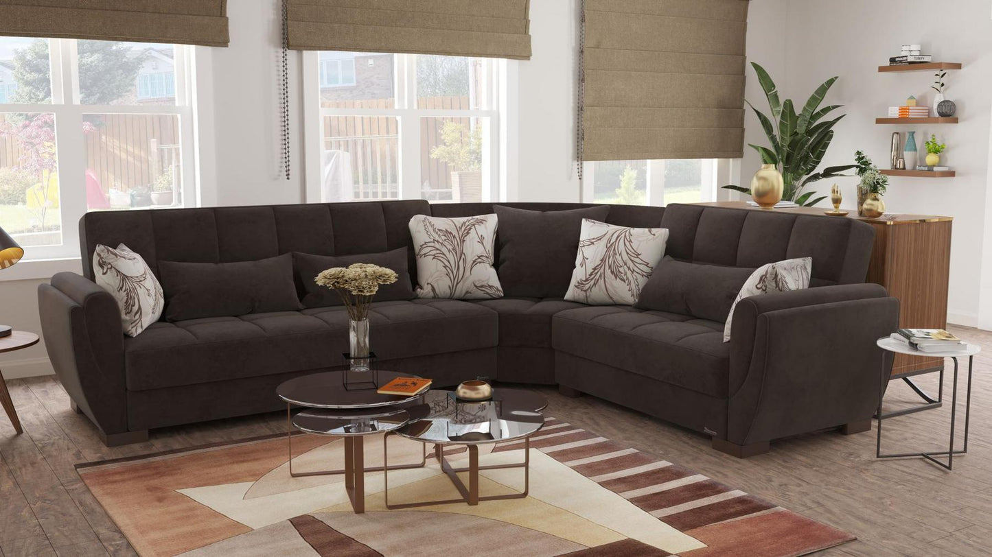 brown sectional