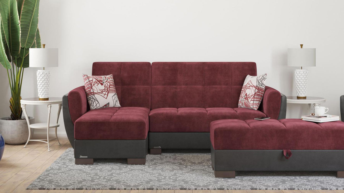 burgundy fabric sofa sectional