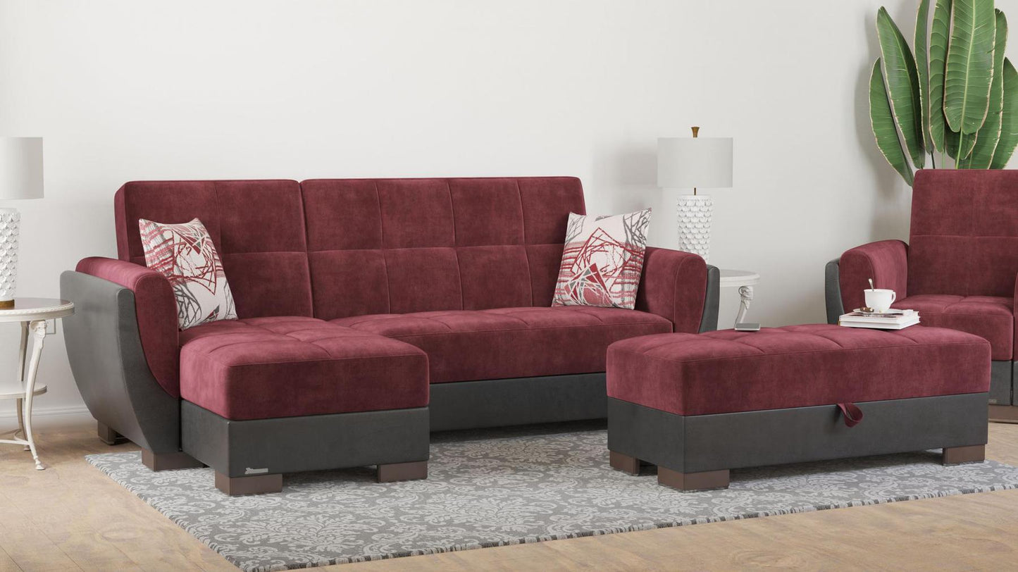 burgundy fabric sofa sectional