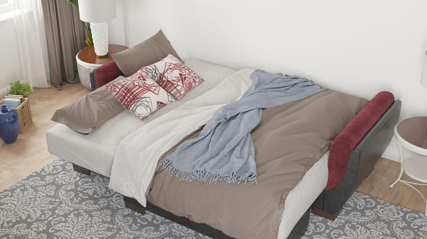 burgundy convert bed