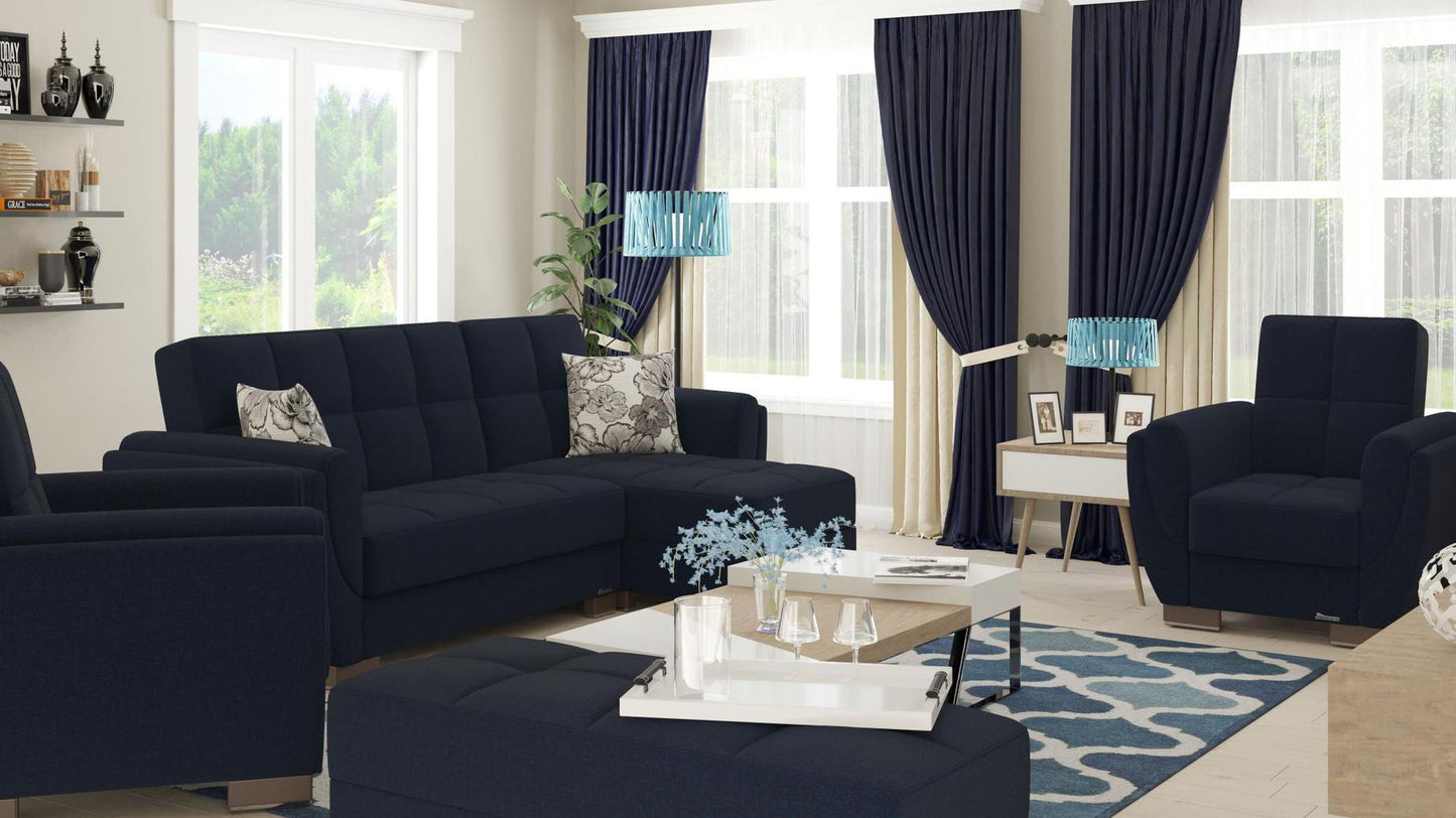 blue fabric sofa sectional