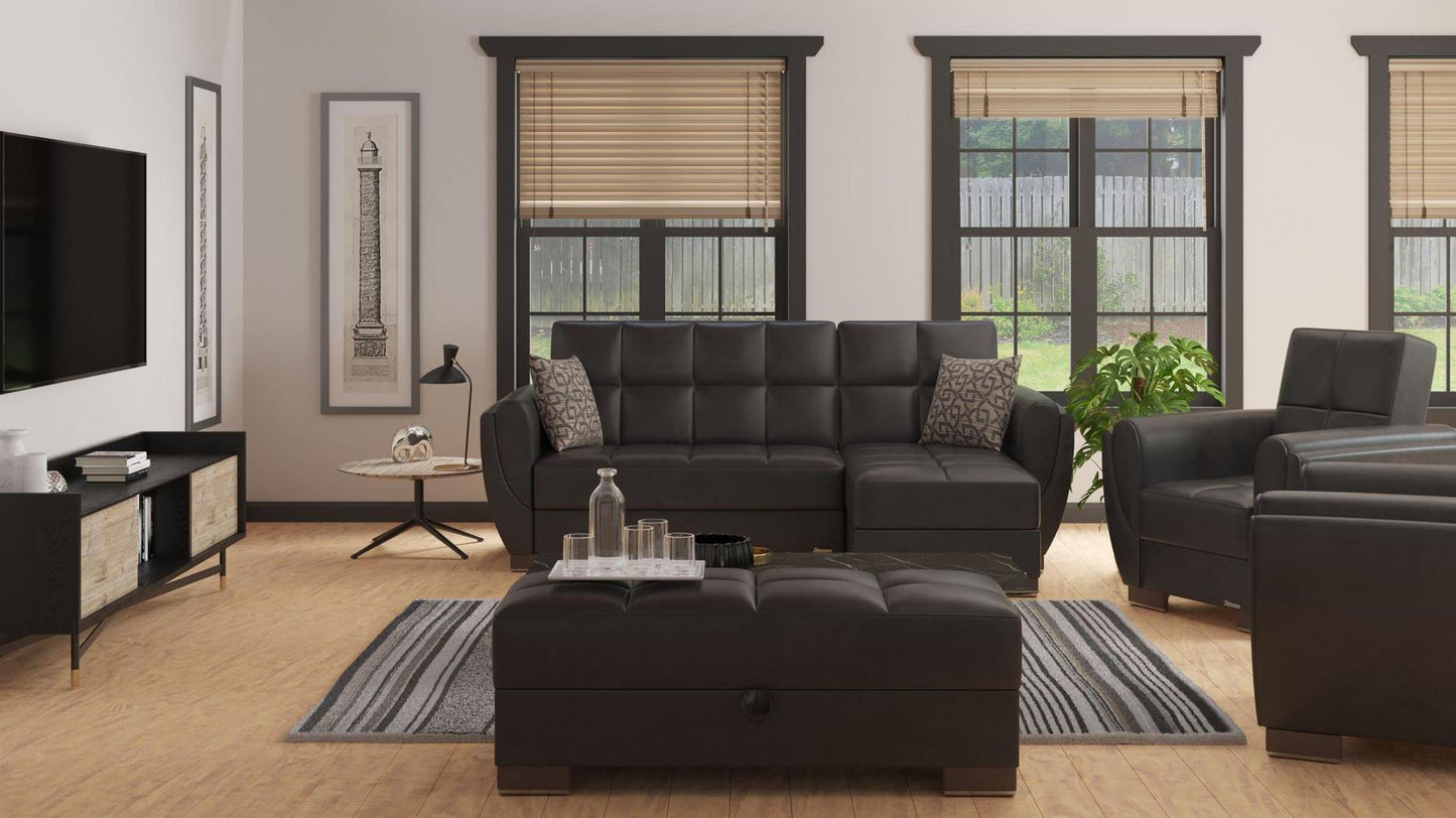 black leather sofa sectional