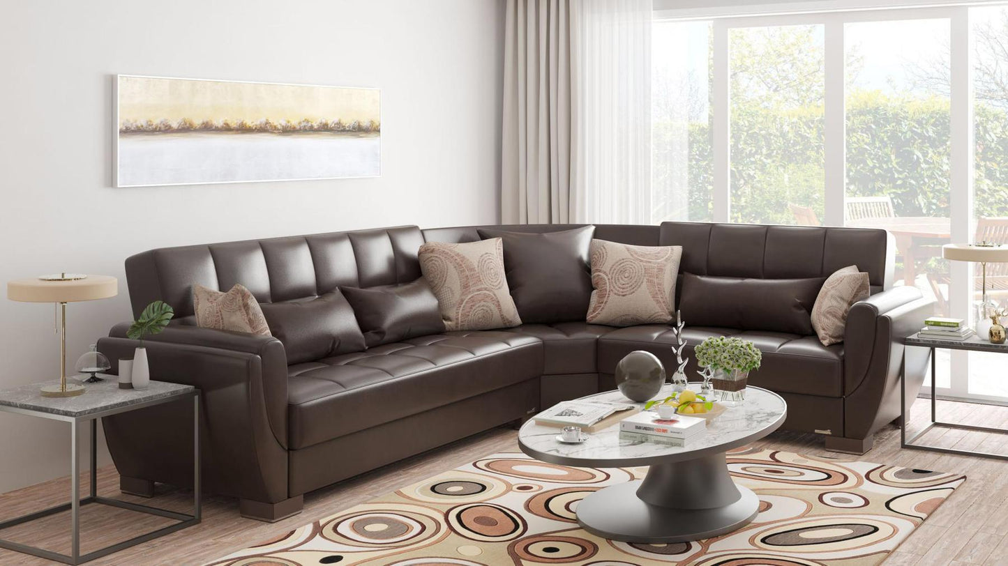 dark brown leather sofa sectional