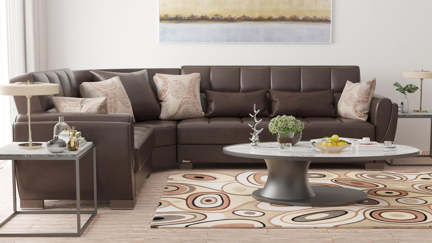 dark brown leather sofa sectional