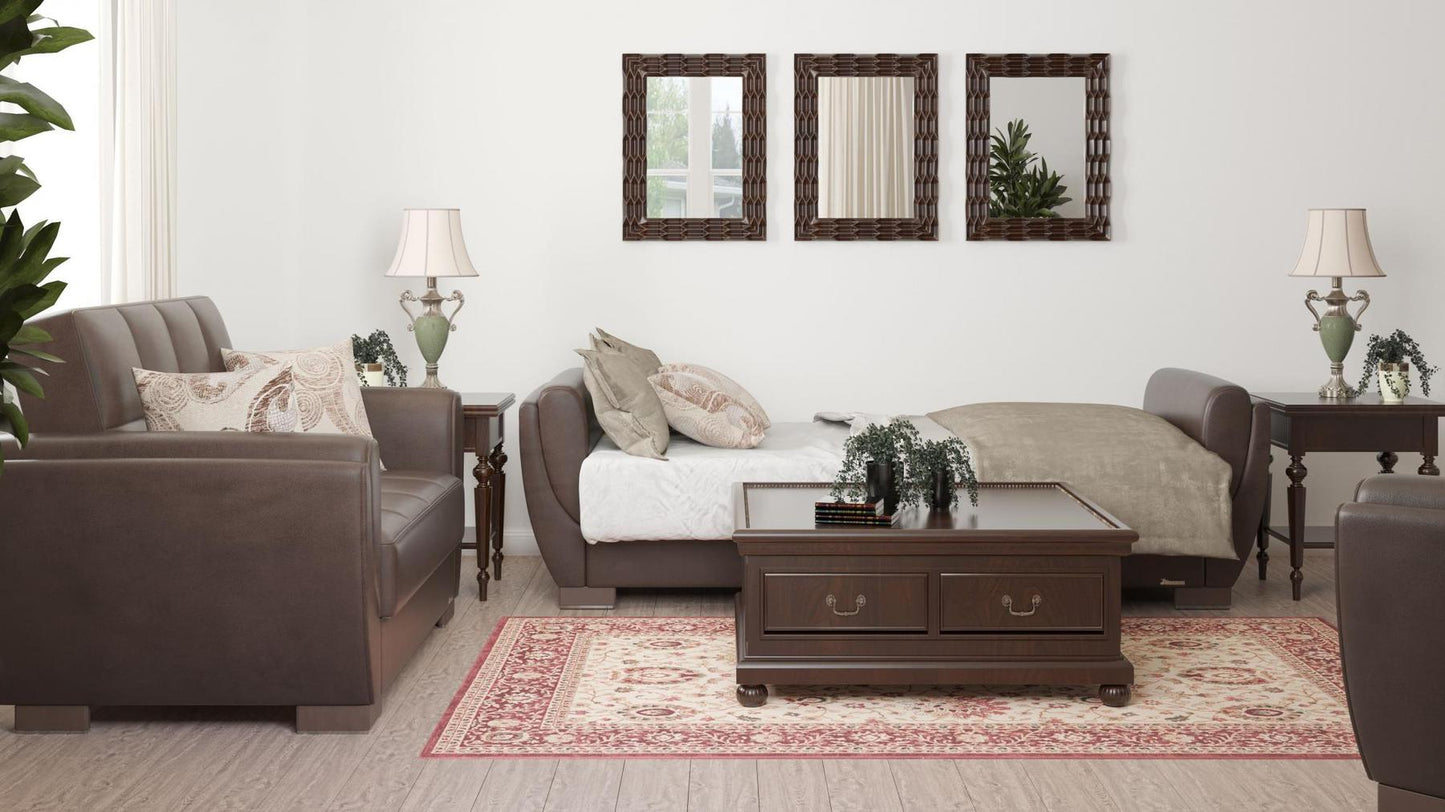 dark brown sofa cum bed