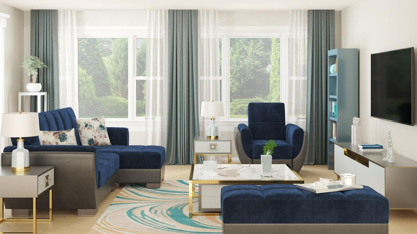 blue sofa sectional