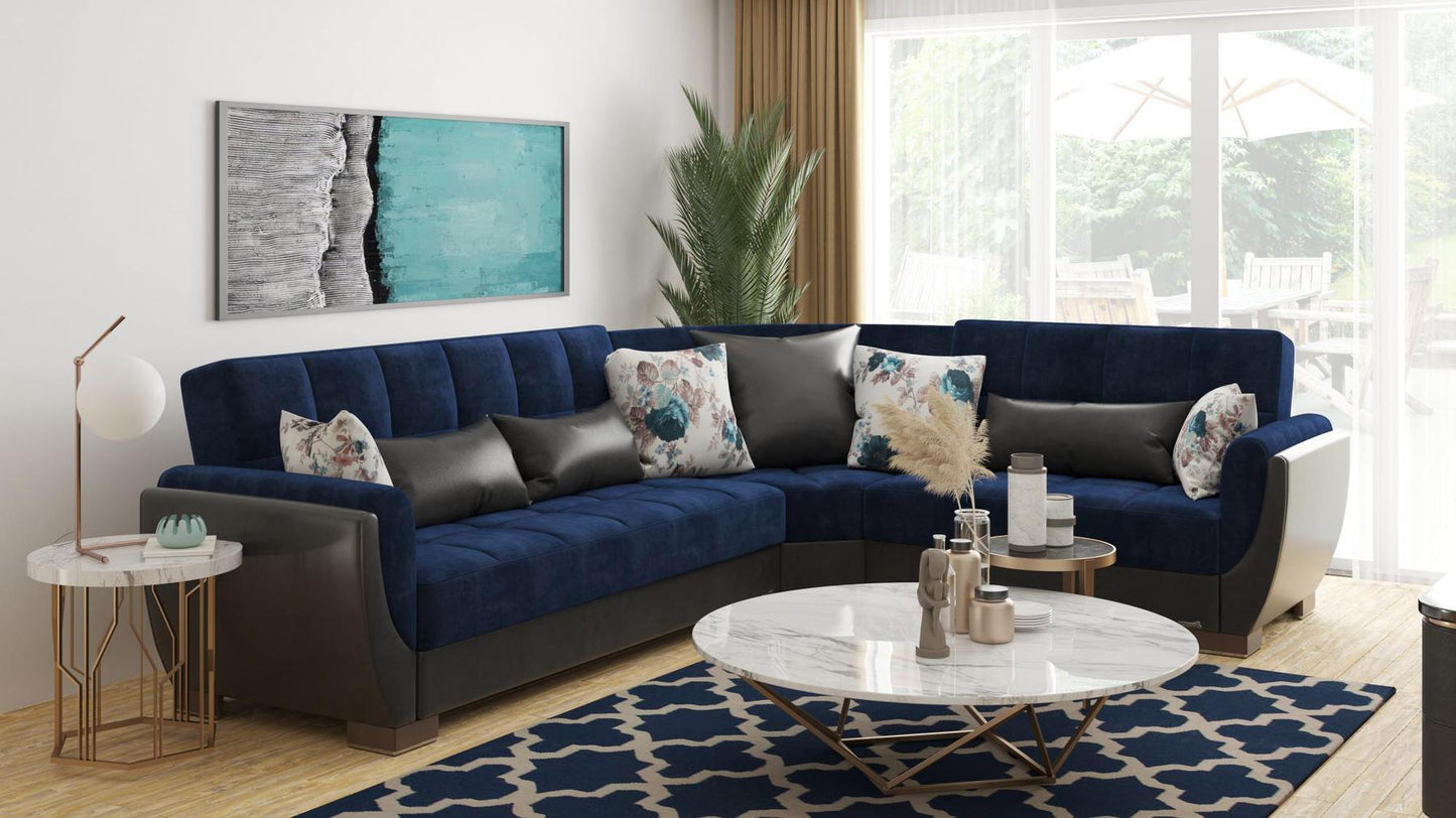 blue sofa sectional