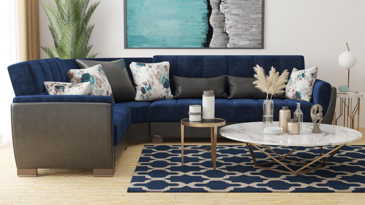 blue sofa sectional