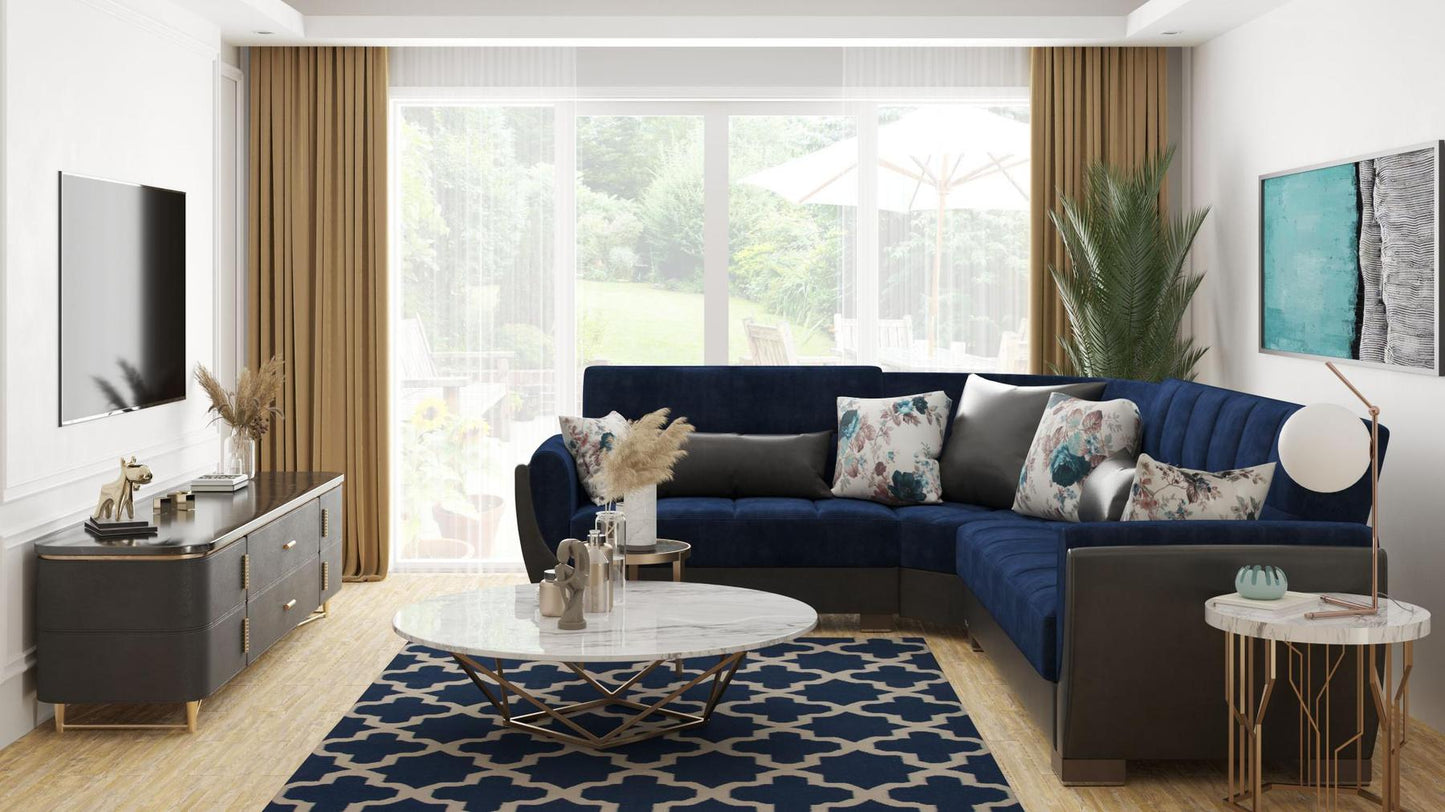 blue sofa sectional