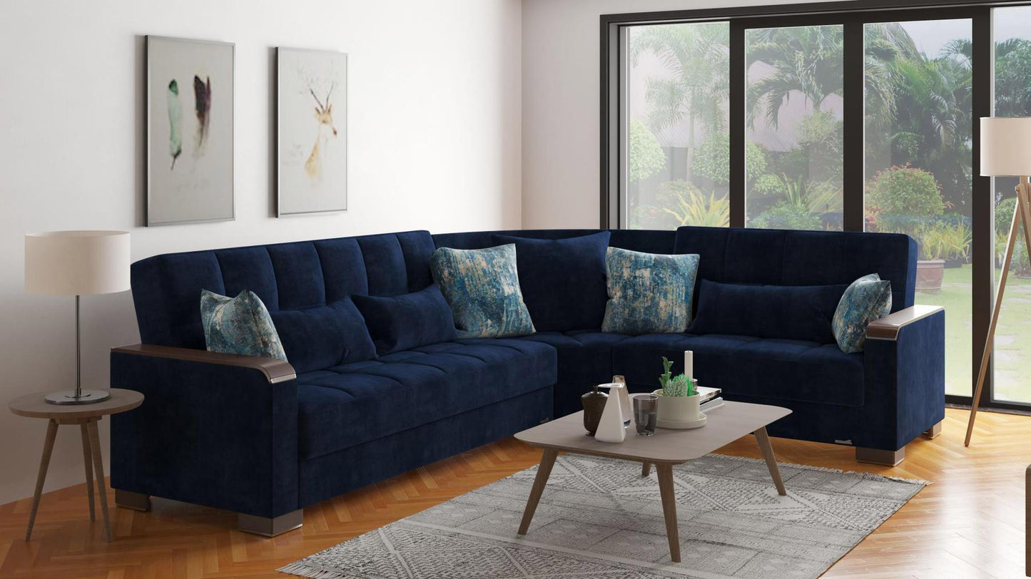 blue sofa sectional