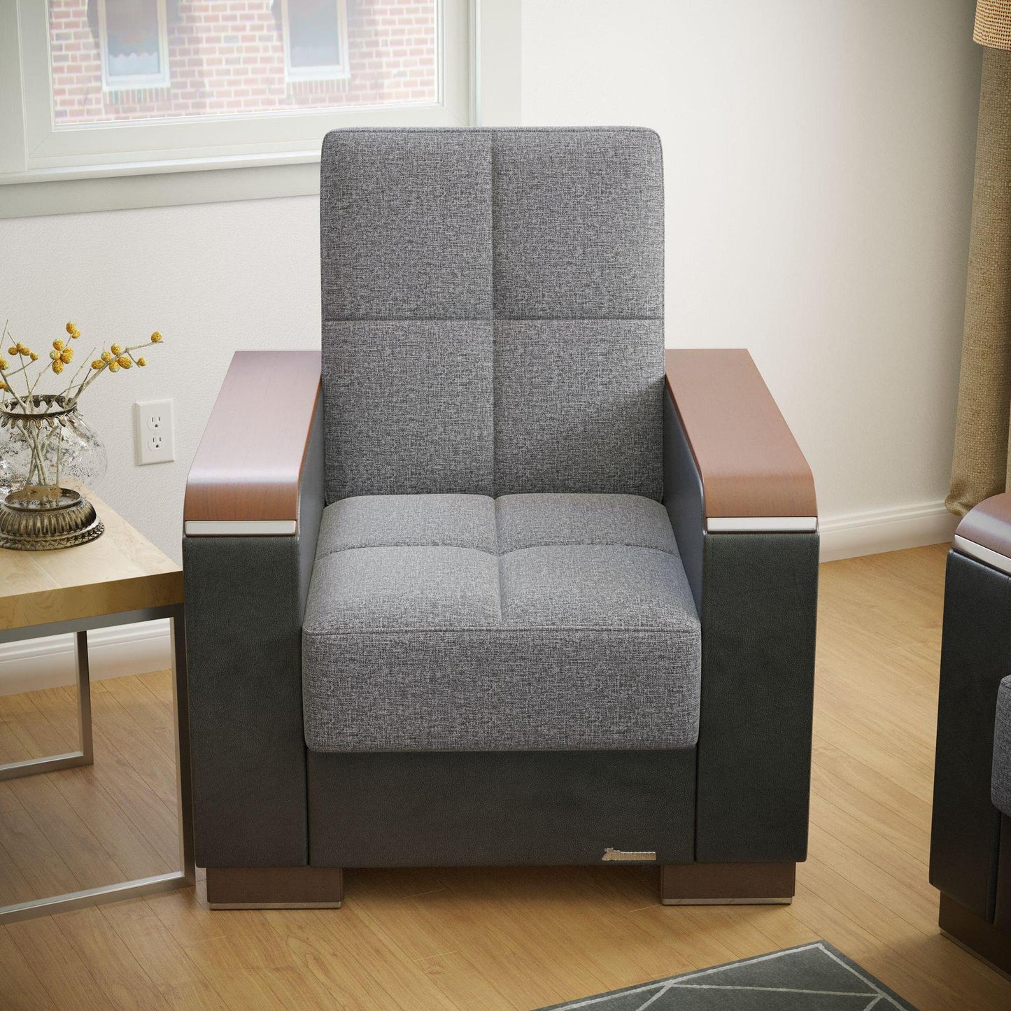 grey fabric chair