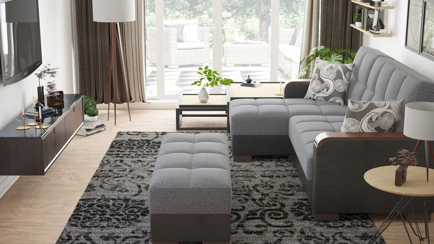 grey fabric sofa sectional