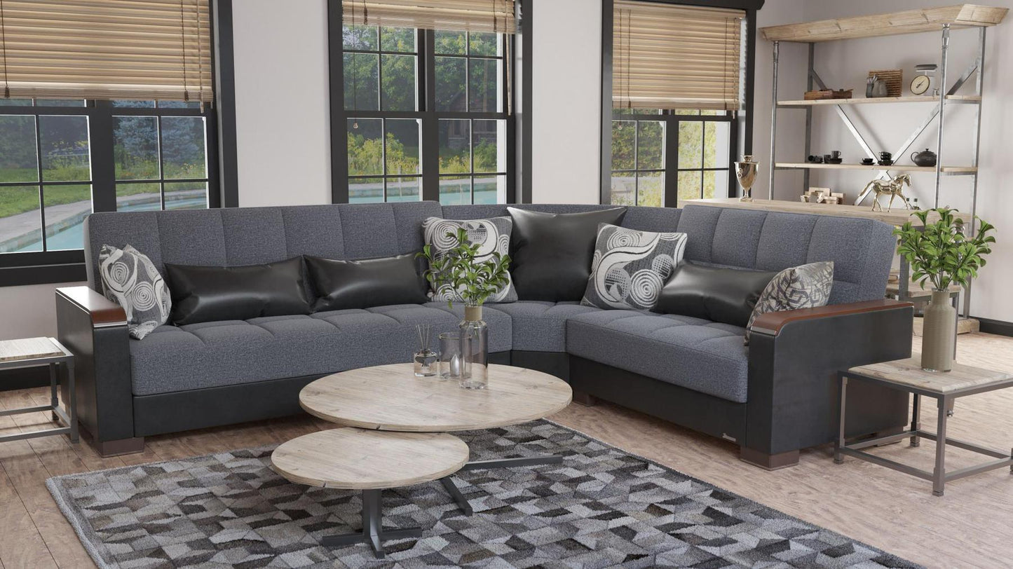 grey fabric sofa sectional