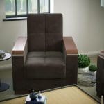 brown fabric chair